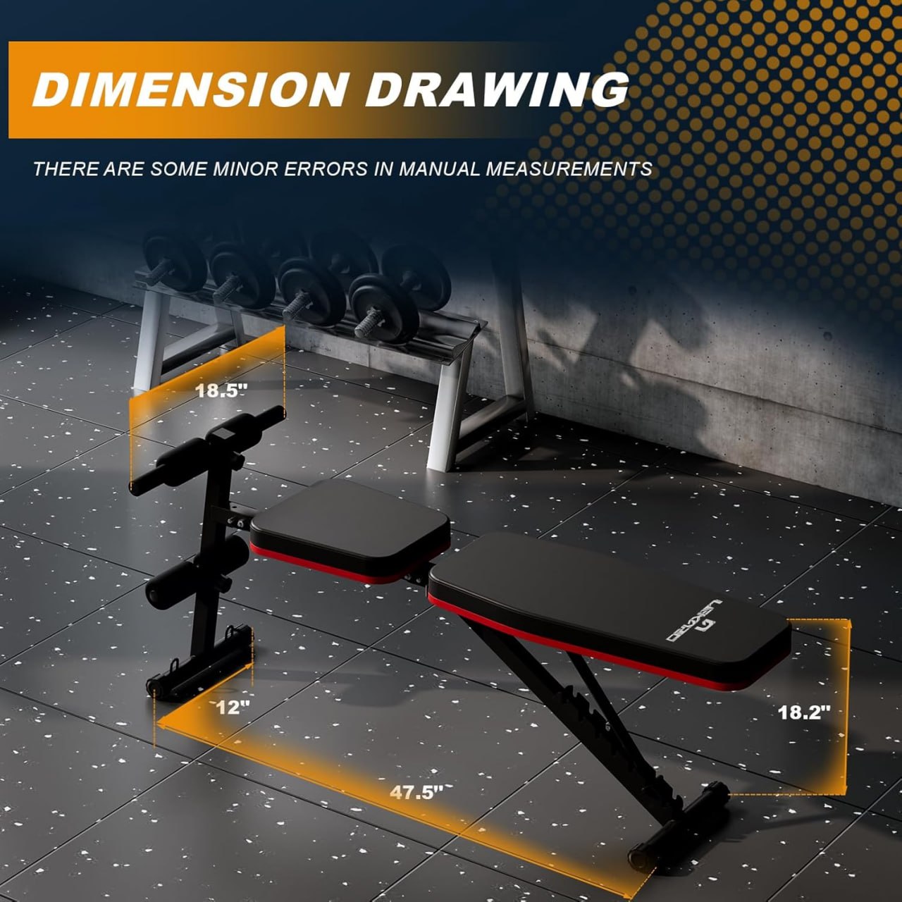 Adjustable Weight Bench Press, Foldable Workout Bench for Home Gym, Strength Training Bench for Full Body Workout Incline Decline Exercise