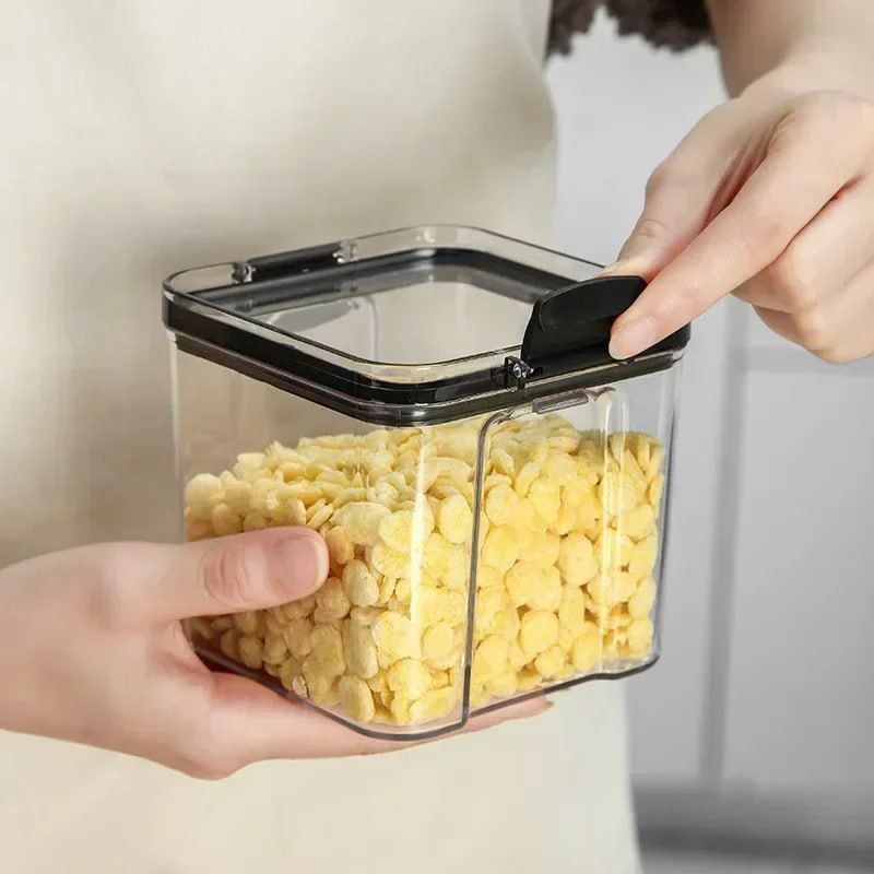 Acrylic Smart Store Storage Container Set OF 3-PCs -1.8Ltrs x 3pcs + FREE 3 PCs 0.4Ltrs