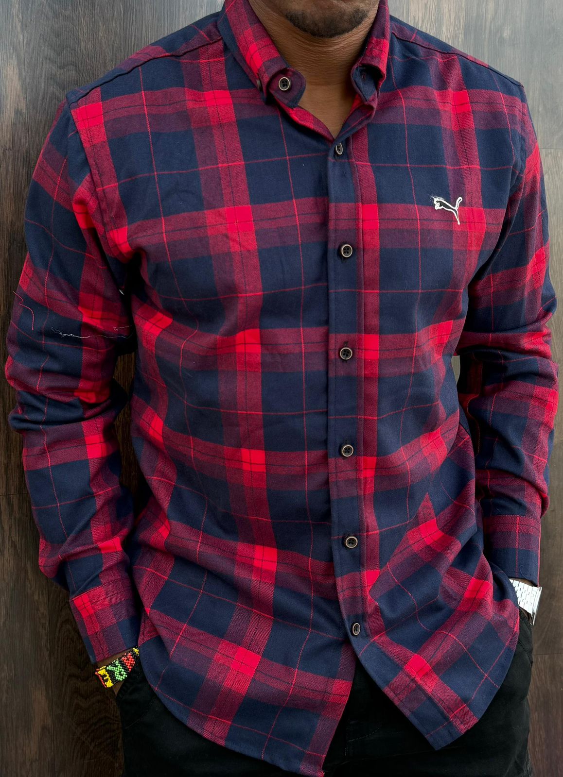 Men’s Casual Checked Long Sleeve Shirt Premium Cotton Plaid Button Down Shirt Smart Casual Office Wear Comfortable Breathable Fashion Shirt for Men Size M-3XL