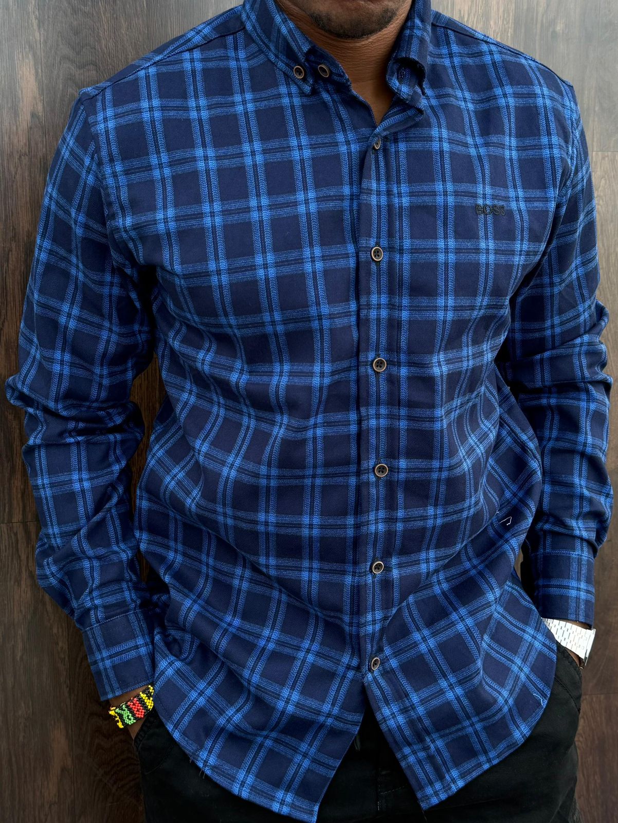 Men’s Casual Checked Long Sleeve Shirt Premium Cotton Plaid Button Down Shirt Smart Casual Office Wear Comfortable Breathable Fashion Shirt for Men Size M-3XL