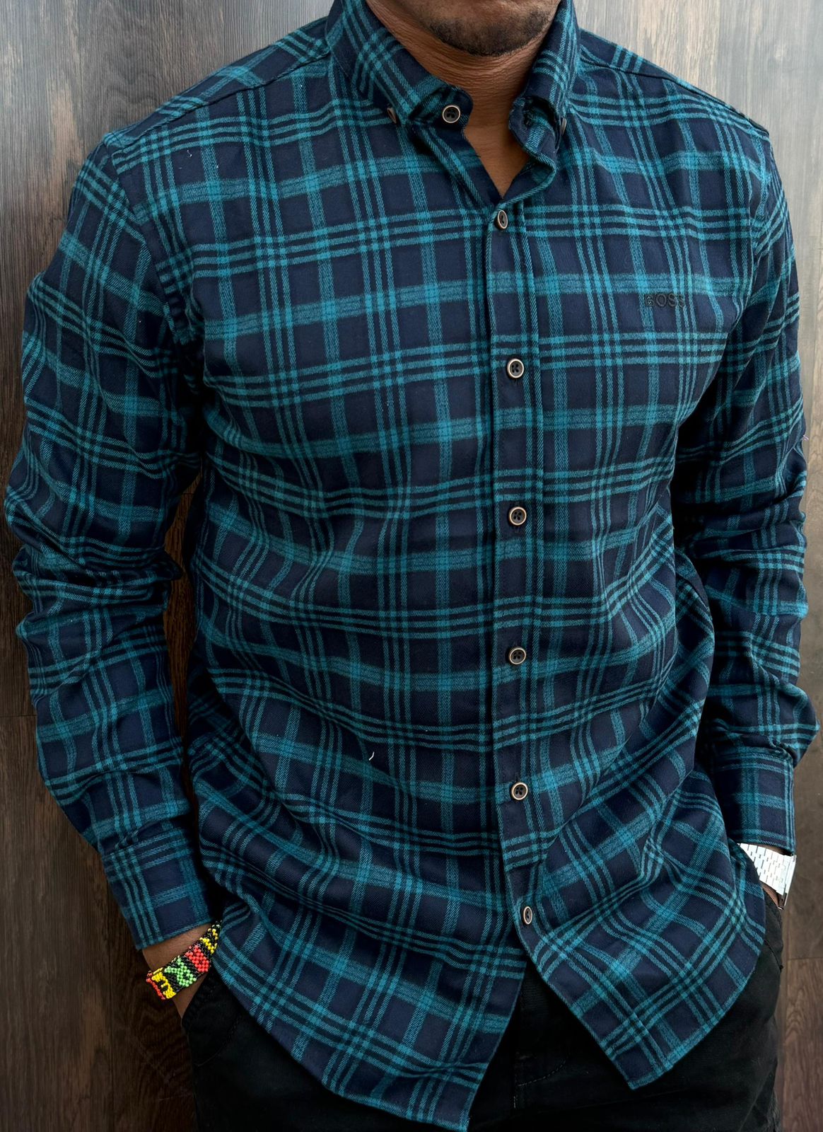 Men’s Casual Checked Long Sleeve Shirt Premium Cotton Plaid Button Down Shirt Smart Casual Office Wear Comfortable Breathable Fashion Shirt for Men Size M-3XL