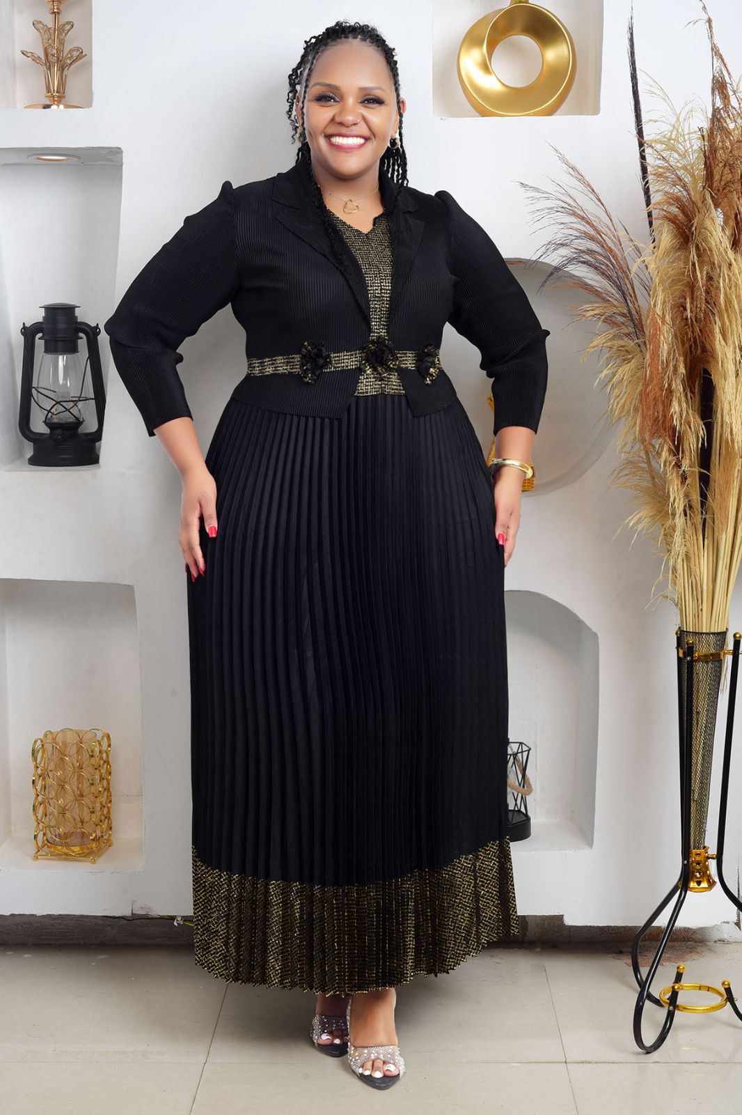 turkey long dresses for ladies Eid Dress 2 Pieces Set Embroidery Caftan Kaftan Dress With Inner Sleeveless Dress #25469