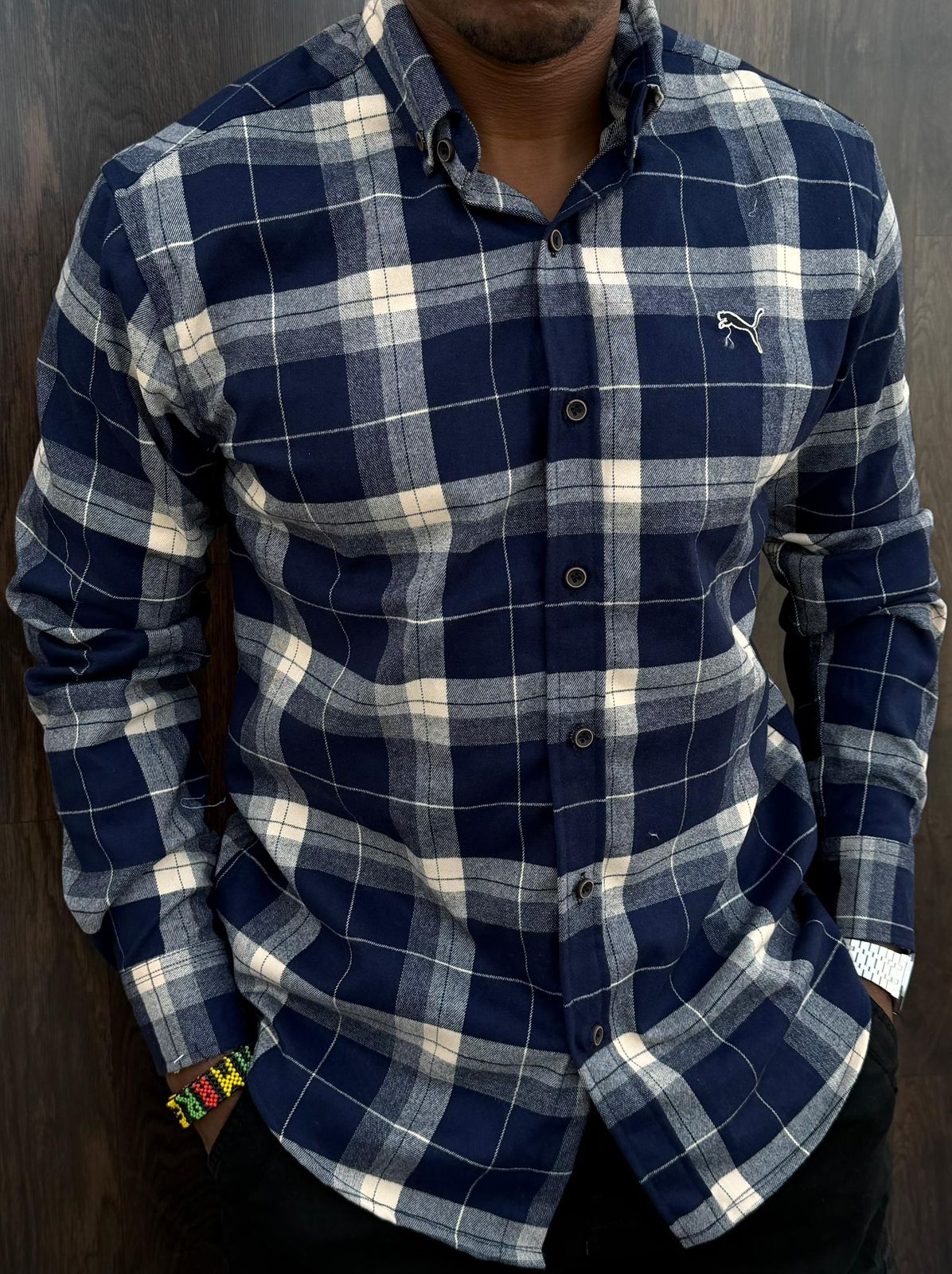 Men’s Casual Checked Long Sleeve Shirt Premium Cotton Plaid Button Down Shirt Smart Casual Office Wear Comfortable Breathable Fashion Shirt for Men Size M-3XL