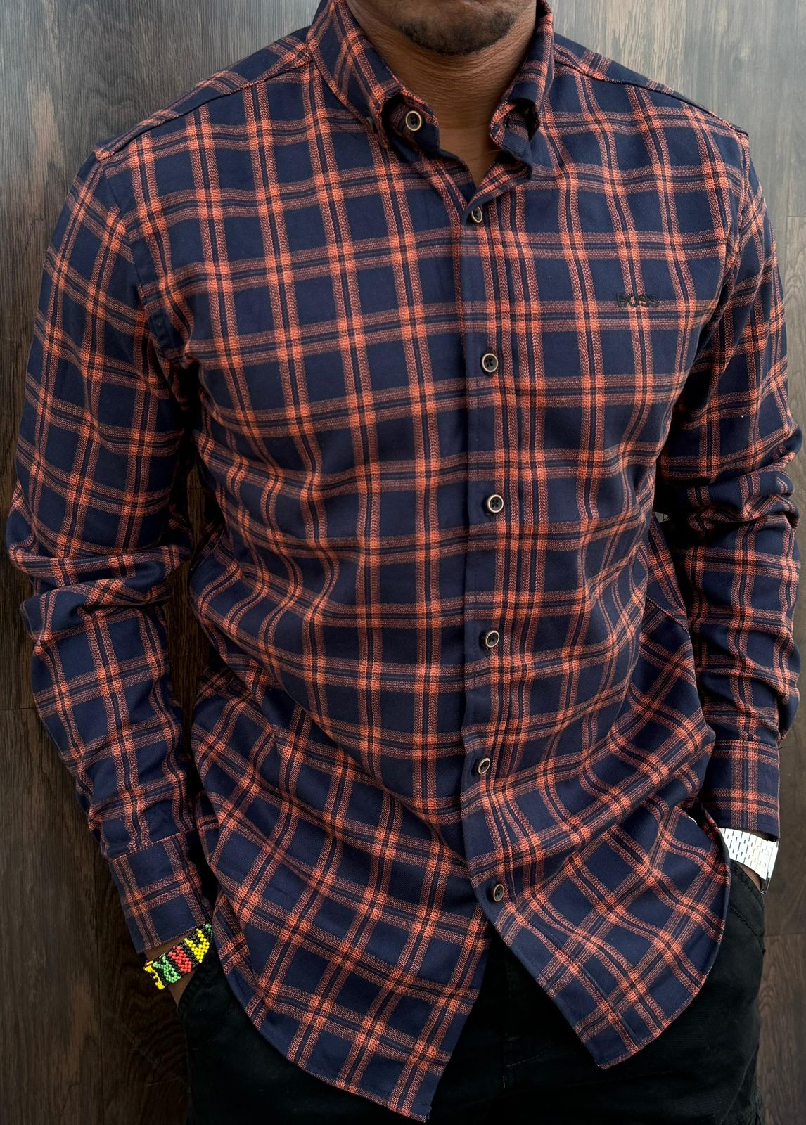 Men’s Casual Checked Long Sleeve Shirt Premium Cotton Plaid Button Down Shirt Smart Casual Office Wear Comfortable Breathable Fashion Shirt for Men Size M-3XL