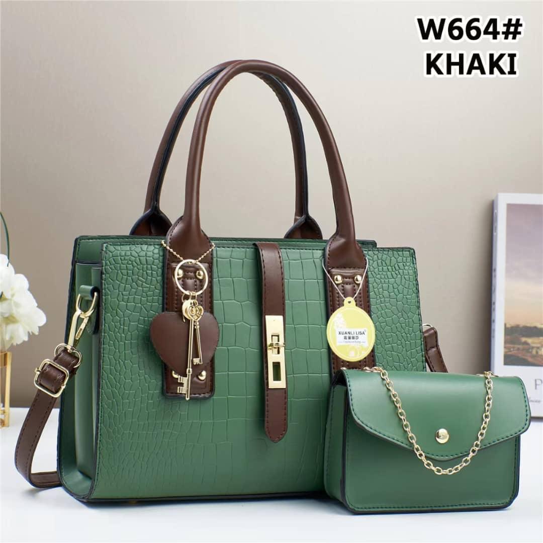 Women’s 2 in 1 PU Leather Handbag Set Premium Quality Ladies Shoulder Bag and Matching Crossbody Bag Stylish Fashion Tote Purse Durable Elegant Handbag for Work Travel Shopping and Daily Use