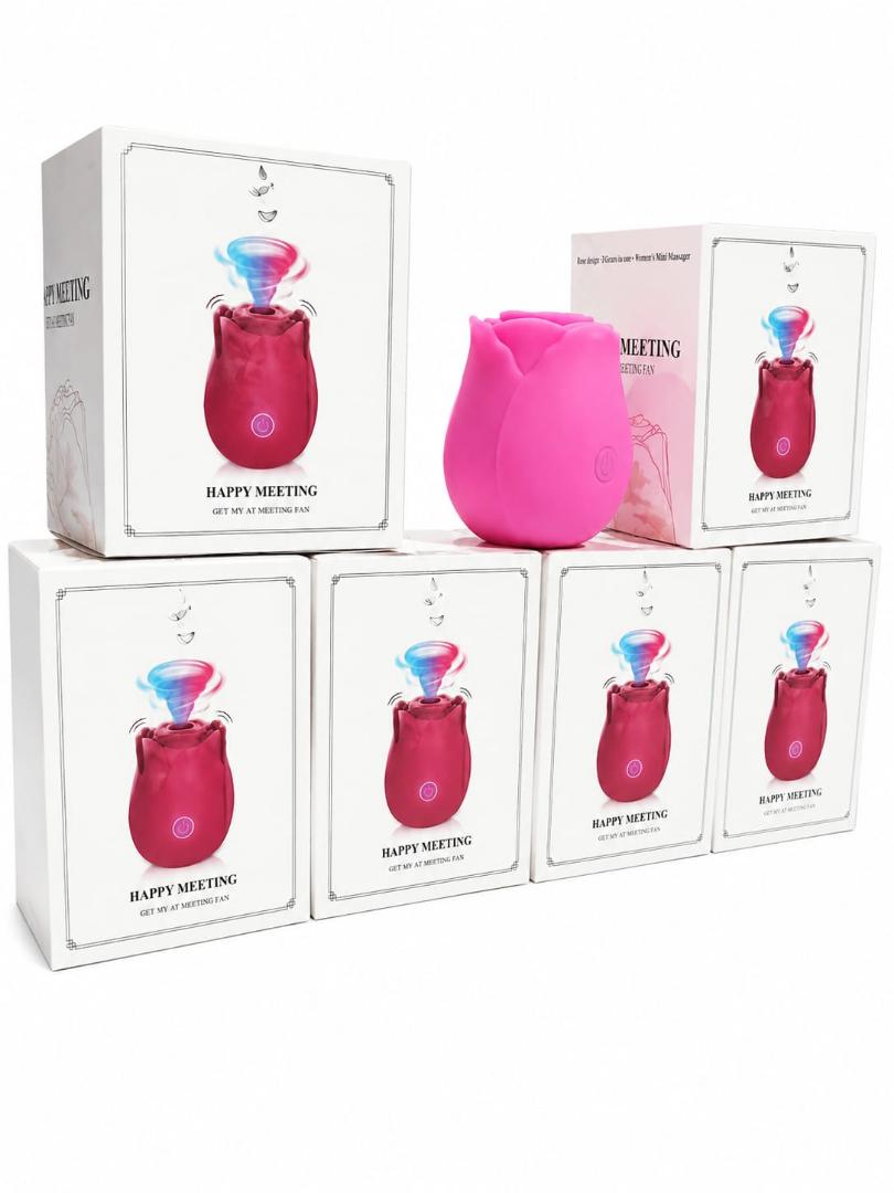 Silicone Rose Shape USB Rechargeable Personal Massager for Women