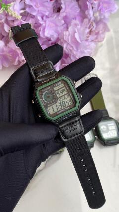 Men's Casio Digital Watch World Time Digital Display Converse Strap Light Button Alarm
