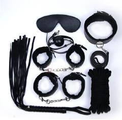 BDSM  Bondage Restains Set for Women and Couples Adjustable for  Role Play Sexual Game Plush Handcuffs Restains Kit Adult Sex Toys Enhanced with Whip Blindfold Mouth gag