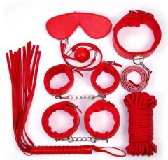 BDSM  Bondage Restains Set for Women and Couples Adjustable for  Role Play Sexual Game Plush Handcuffs Restains Kit Adult Sex Toys Enhanced with Whip Blindfold Mouth gag