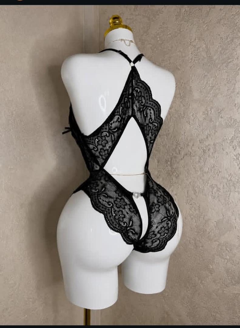 Women's Floral Lace Bodysuit Deep V Neck Backless One Piece Lingerie Adjustable Straps  Sexy Lace Rompers for Honeymoon Anniversary and Romantic wear