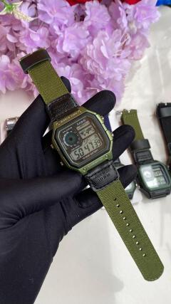 Men's Casio Digital Watch World Time Digital Display Converse Strap Light Button Alarm