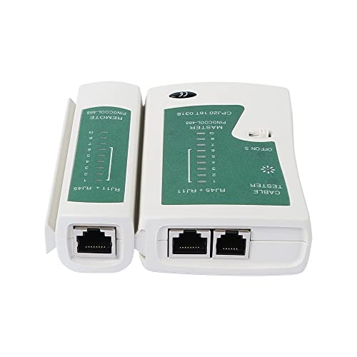 Network Cable Tester | Tests RJ45, RJ11, CAT5e & CAT6 | Detects Continuity, Open & Miswired Connections | LED Indicators | Portable & Easy to Use