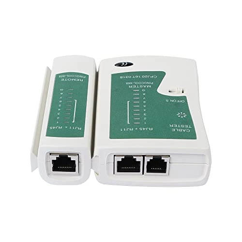 Network Cable Tester | Tests RJ45, RJ11, CAT5e & CAT6 | Detects Continuity, Open & Miswired Connections | LED Indicators | Portable & Easy to Use