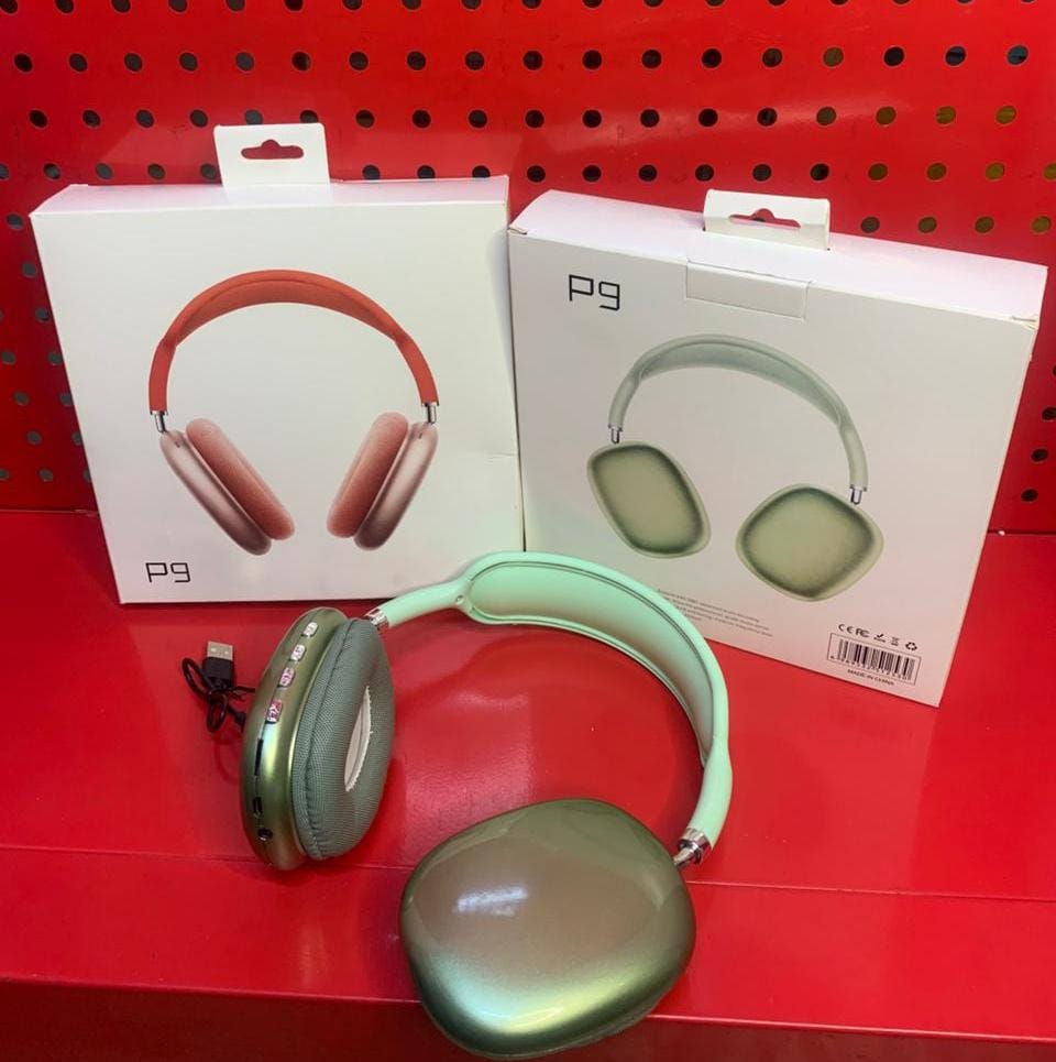 P9 Wireless Bluetooth Headphones | Noise Cancelling | HiFi Stereo | 10H Playtime | TF Card Support | Built-In Microphone | Sports & Gaming Headset – Silver