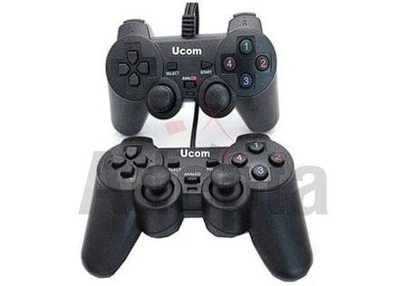 UCOM Double USB Game Controller Twin Pad | 2 Wired Gamepads | PC & Android Compatible | Plug & Play | Ergonomic Design | Durable Build | Multiplayer Gaming