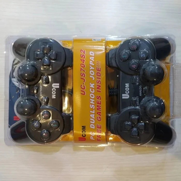 UCOM Double USB Game Controller Twin Pad | 2 Wired Gamepads | PC & Android Compatible | Plug & Play | Ergonomic Design | Durable Build | Multiplayer Gaming