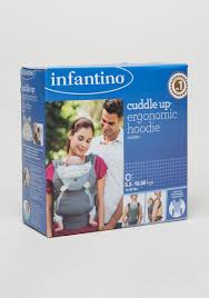 4-in-1 Infantino Baby Carrier – Ergonomic Front & Back Carry with Optional Hood (Grey)