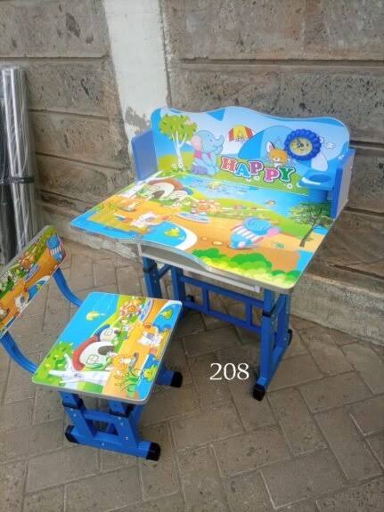 Adjustable Kids Study Table & Chair Set for Ages 3-15 | Height Adjustable Desk | Durable Multipurpose Learning Table for Preschool, Reading & Drawing