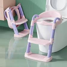 Portable Kids Toilet Ladder /Potty Trainer with Stable Staircase Design