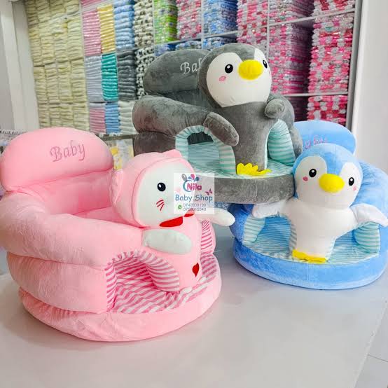 Comfy Baby Support Sit Me Up Pillow Suitable For Babies Age 4 Months And Above (ASSORTED CARTOON DECORATION ON THE FRONT PART) Plush Seat Training Cushion | Soft Infant Sitting Chair with Cute
