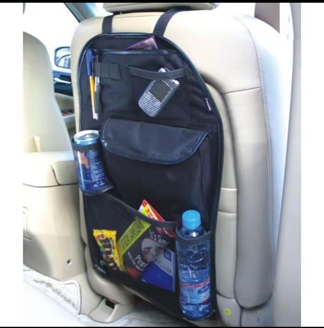 Multifunctional Car Seat Back Organizer Storage Bag Hanging Vehicle Chair Back Pocket Holder for iPad Tablet Water Bottle Toys Snacks Travel Accessories and Interior Storage