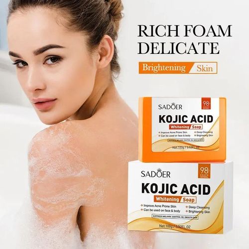 SADOER  Kojic Acid Anti Acne Soap Oil Control Brightening Bar Soap Anti Dark Spot Dedicated Skin Deep Cleaning Bathing Soap