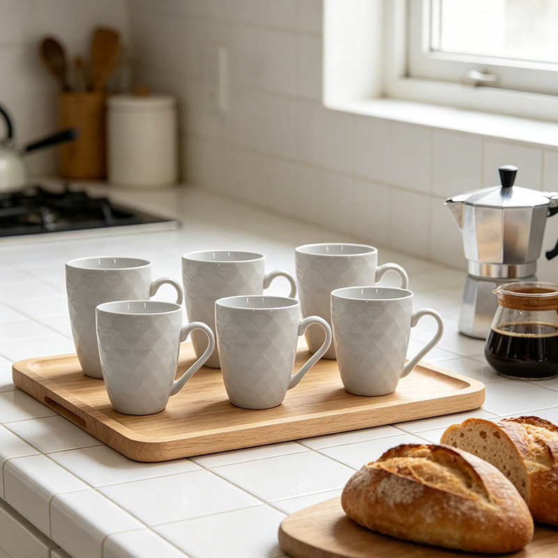 Good Will  Set of 6Pcs 370ML Ceramic Coffee Mugs, Multipurpose Tea Milk Drinking Cups, Premium Quality Drinkware