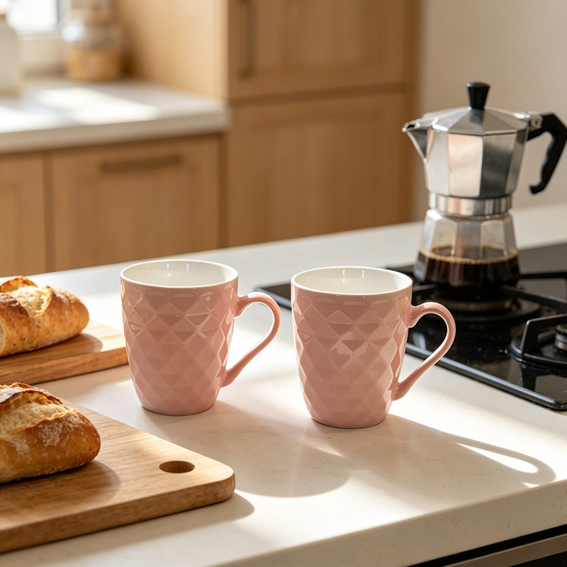 Good Will  Set of 6Pcs 370ML Ceramic Coffee Mugs, Multipurpose Tea Milk Drinking Cups, Premium Quality Drinkware