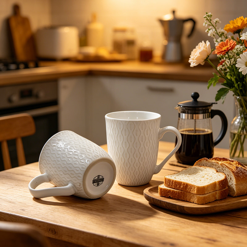 Good Will Set of 6pcs 360ML High Quality Ceramic Mugs, Durable Coffee Tea Milk Water Cups, Multipurpose Household Drinking Mugs