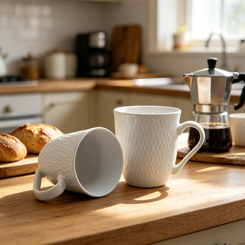 Good Will Set of 6pcs 360ML High Quality Ceramic Mugs, Durable Coffee Tea Milk Water Cups, Multipurpose Household Drinking Mugs