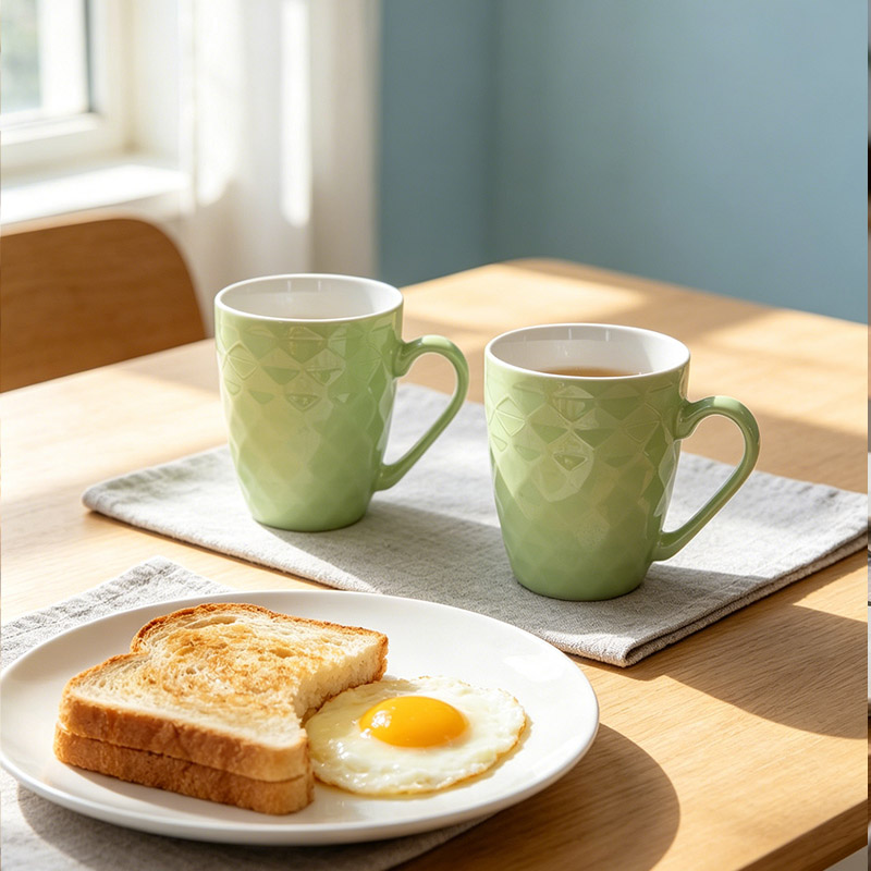 Good Will  Set of 6Pcs 370ML Ceramic Coffee Mugs, Multipurpose Tea Milk Drinking Cups, Premium Quality Drinkware