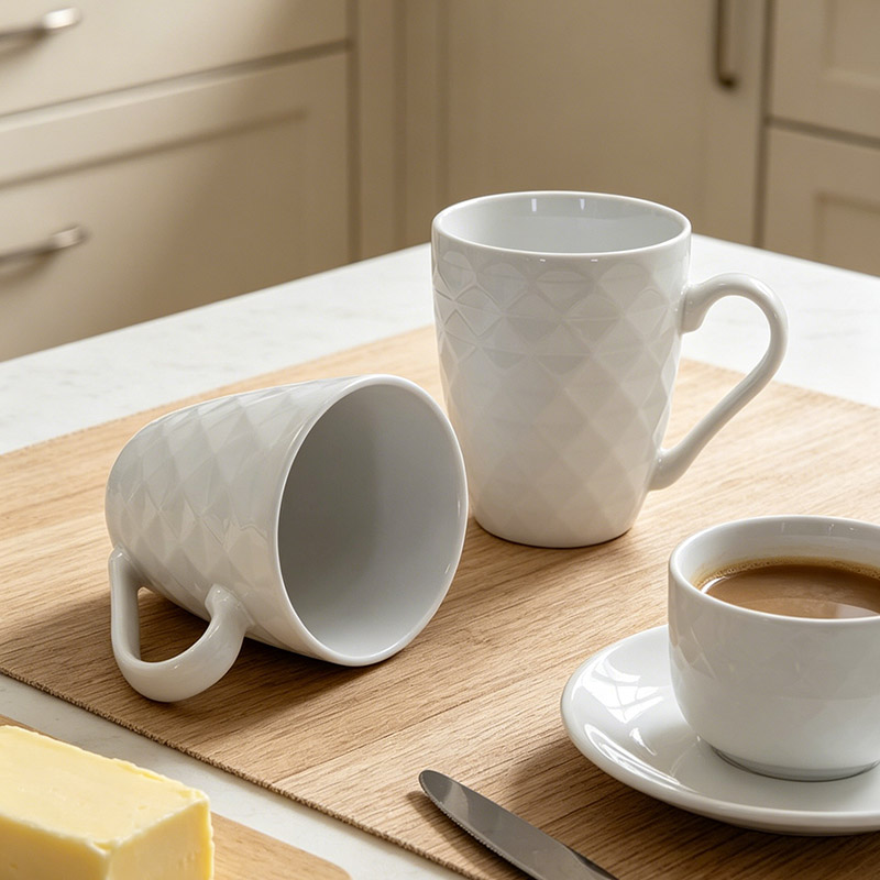 Good Will  Set of 6Pcs 370ML Ceramic Coffee Mugs, Multipurpose Tea Milk Drinking Cups, Premium Quality Drinkware