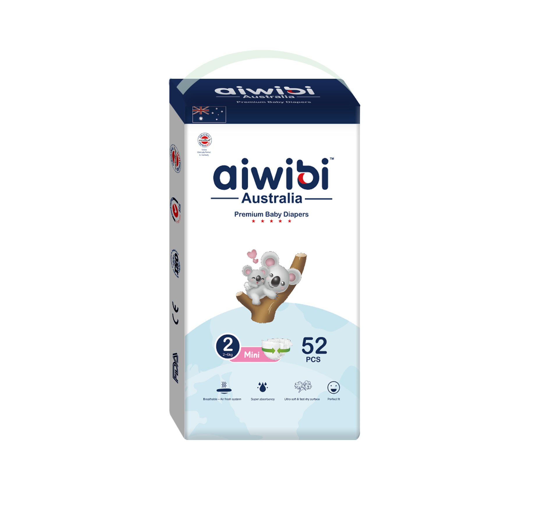 Aiwibi Plant-Based Baby Diapers Size S  to XL | Dermatologist Tested | Ultra Soft | Double Leak Guard | Breathable & Fast Absorption