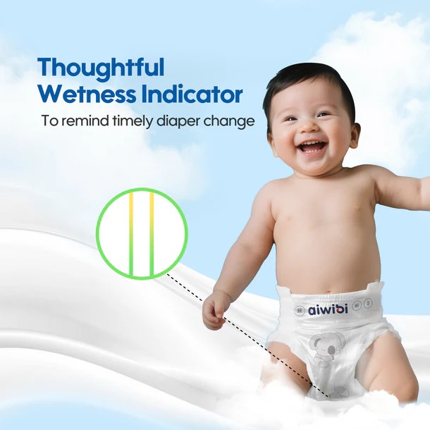 Aiwibi Plant-Based Baby Diapers Size S  to XL | Dermatologist Tested | Ultra Soft | Double Leak Guard | Breathable & Fast Absorption