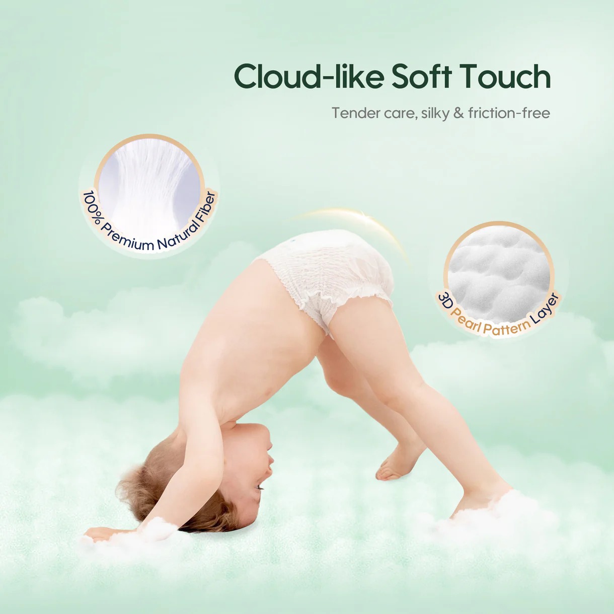 Aiwibi Comfy Soft Baby diaper  Pants with comfort Fit Waistband,and Fast Dry layer to avoid Irritation for 4Kgs to 18Kgs