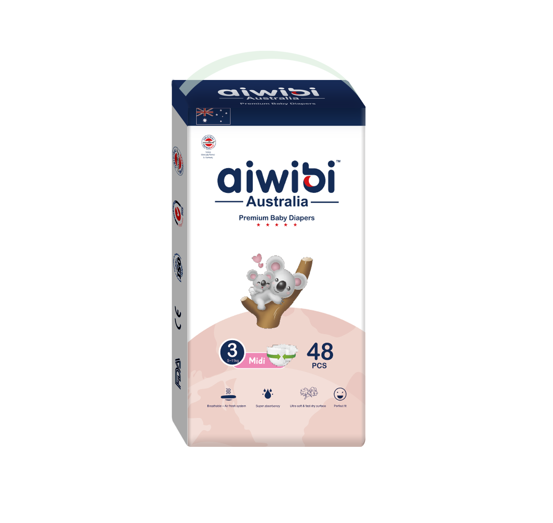Aiwibi Plant-Based Baby Diapers Size S  to XL | Dermatologist Tested | Ultra Soft | Double Leak Guard | Breathable & Fast Absorption