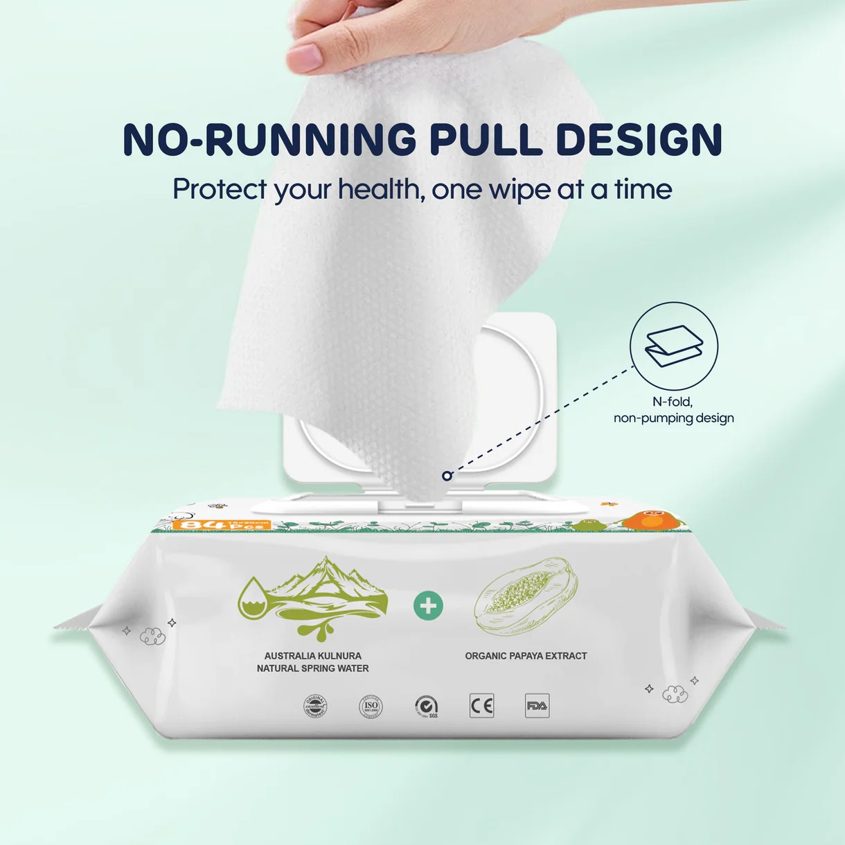 Aiwibi Premium Baby Wipes Alcohol Free Wet Wipes for Newborn Multi-Fragrance Aloe Vera, Avocado, Lemon, Bamboo, Lavender Skin Care Wipes