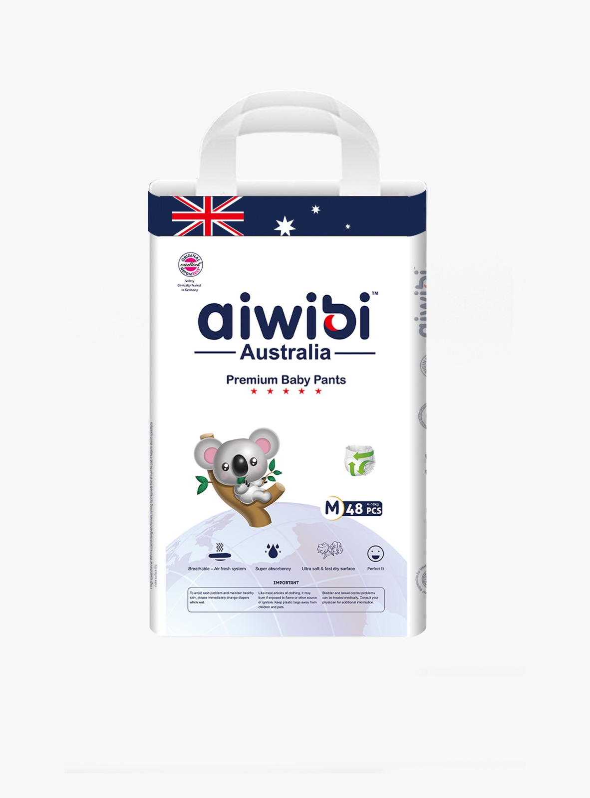 Aiwibi Comfy Soft Baby diaper  Pants with comfort Fit Waistband,and Fast Dry layer to avoid Irritation for 4Kgs to 18Kgs