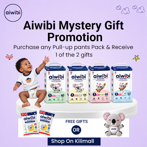 Aiwibi Plant-Based Baby Pull-Up Pants Ultra Soft Disposable Diapers Nappies Breathable Fast Absorption 360° Fit + FREE Mystery Gift (Plush Toy or 2Pcs Pants gift)