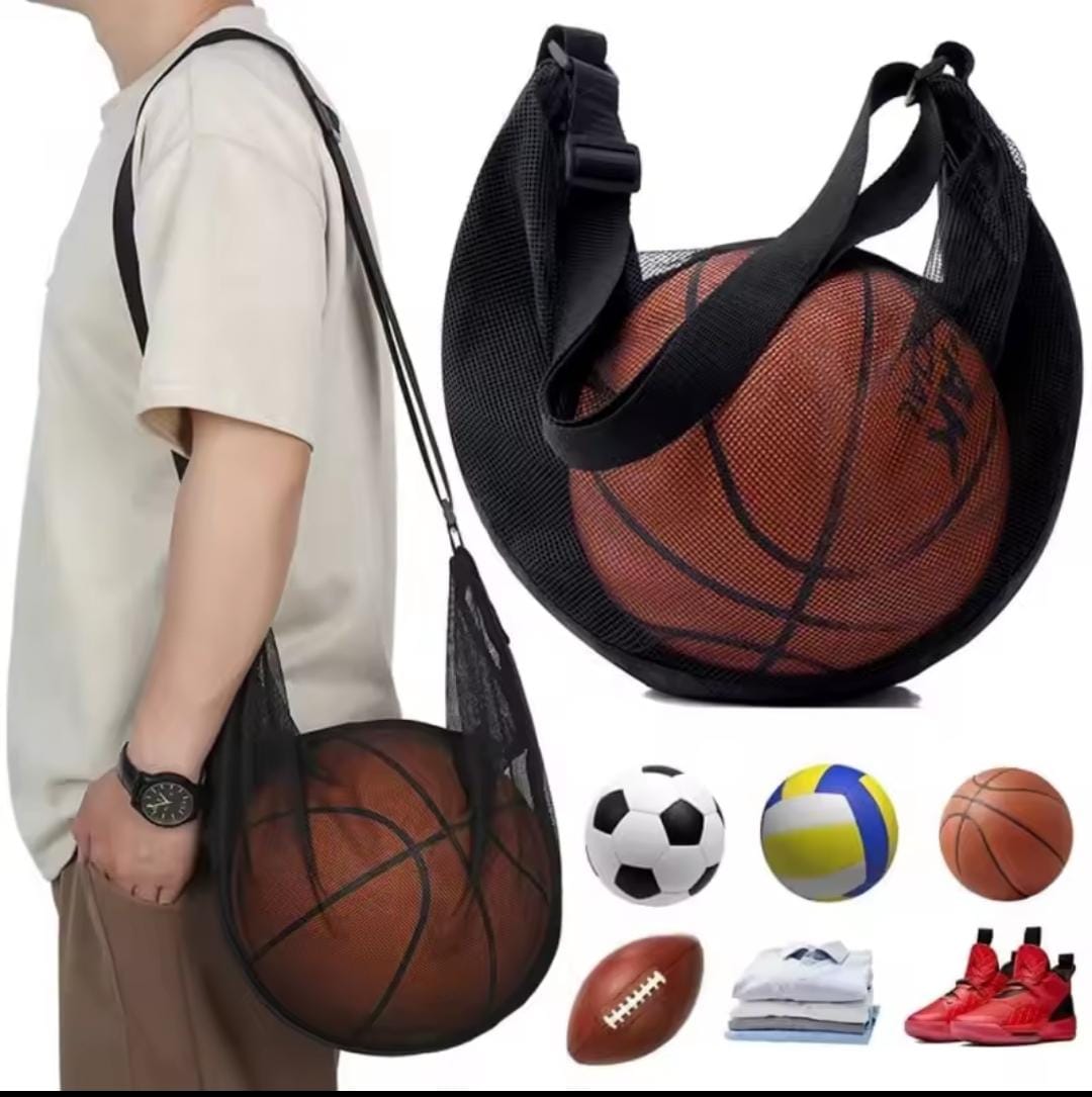 Basketball/Football Storage Bag, Mesh Sports Ball Bag, Training Storage Bag for Balls, Adjustable Strap Sports Bag, Volleyball Basketball Football Storage, Sports Equipment Storage Bag