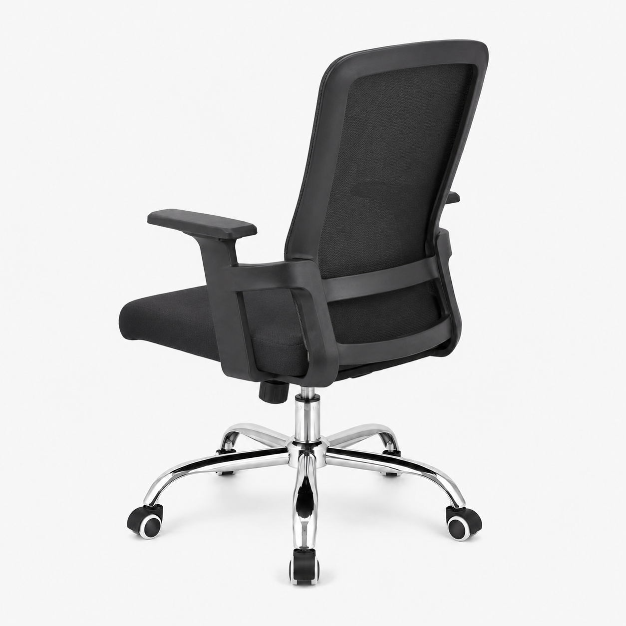 Ergonomic Mesh Office Chair with Chrome Five-Star Base – Adjustable Swivel Desk Chair, Padded Cushion Seat & Fixed Armrests for Home Office, Corporate, Study