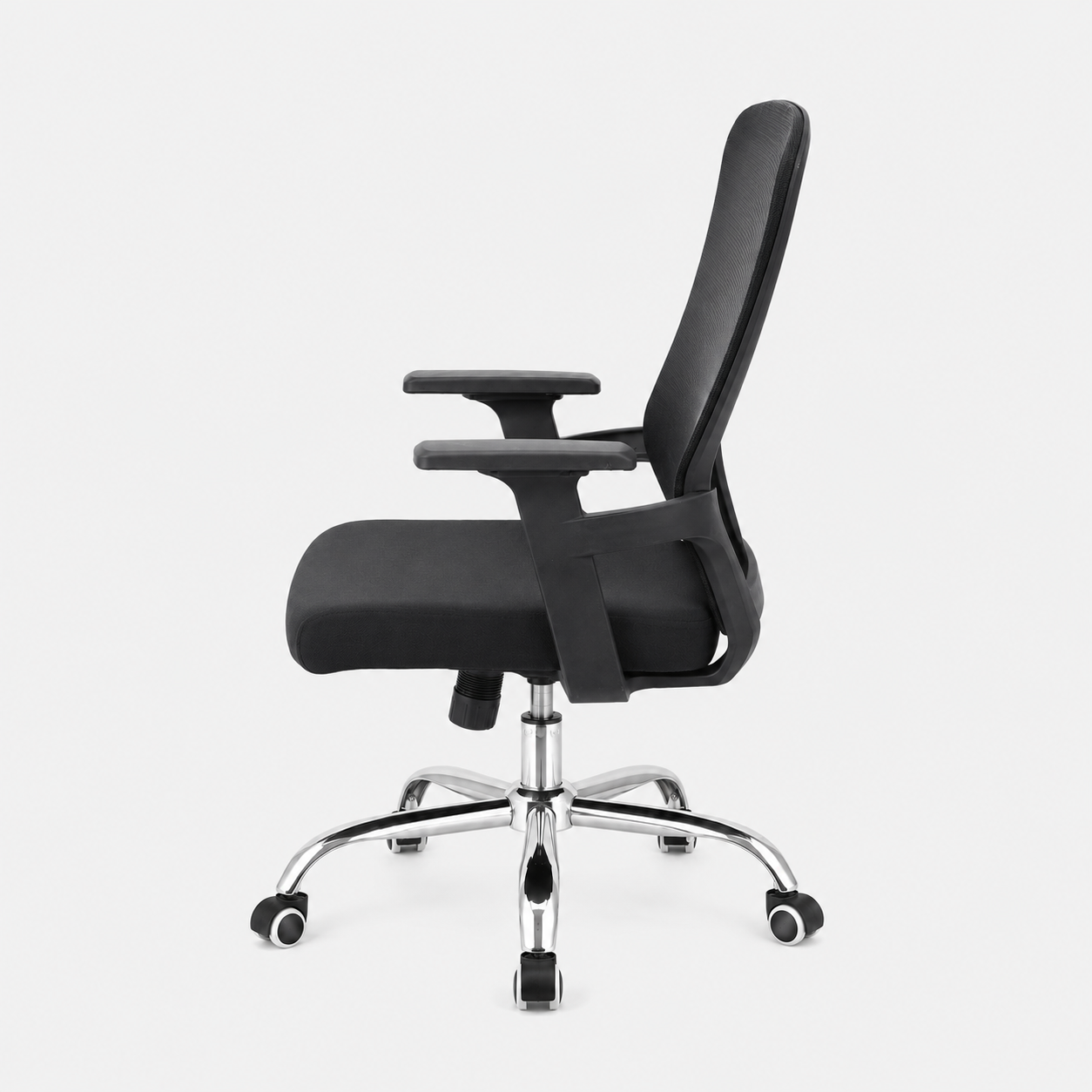 Ergonomic Mesh Office Chair with Chrome Five-Star Base – Adjustable Swivel Desk Chair, Padded Cushion Seat & Fixed Armrests for Home Office, Corporate, Study