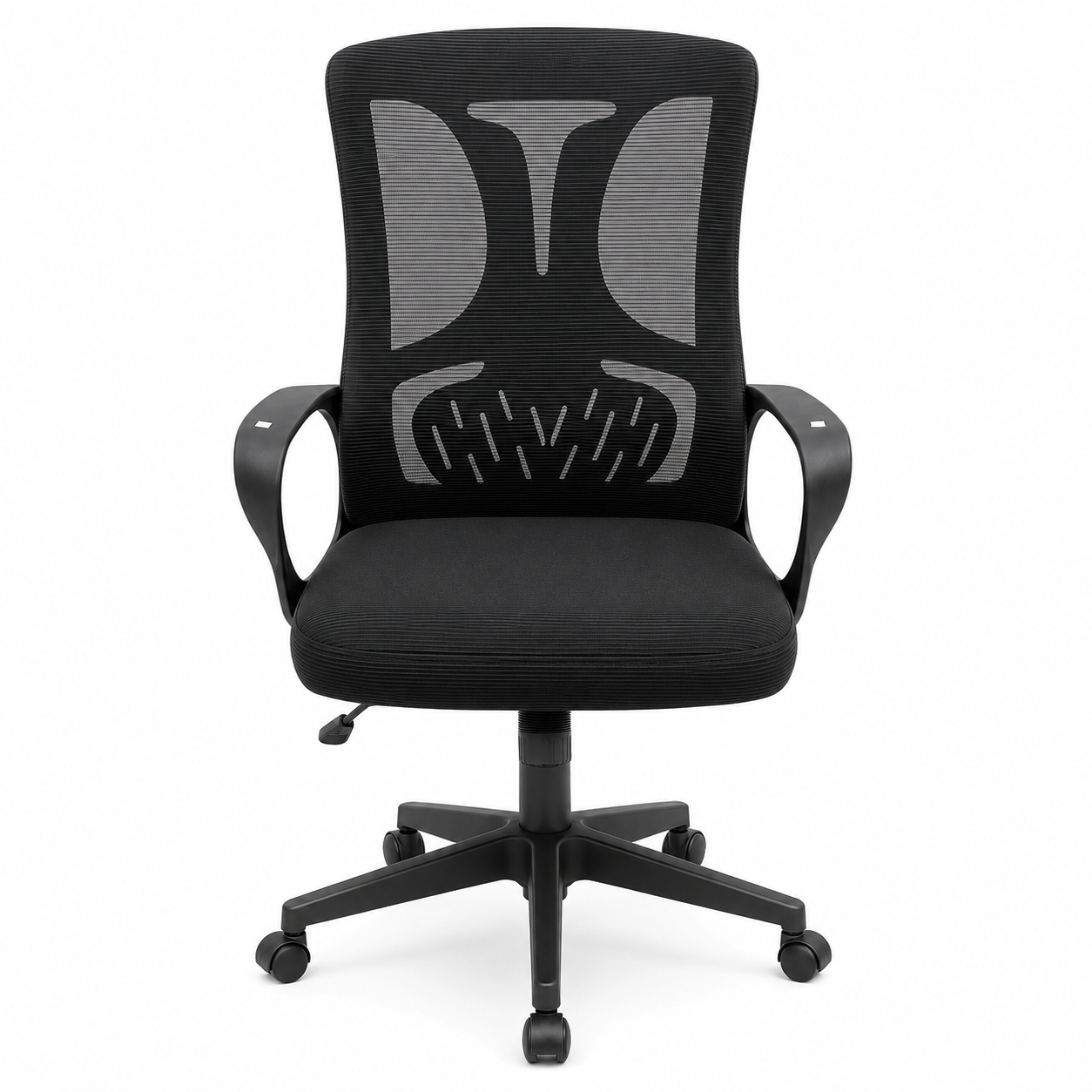 Ergonomic Mesh Office Chair Mid-Back Desk Task Chair with Built-In Lumbar Support, Comfort Padded Seat, 360° Swivel Workstation for Home Office & Study