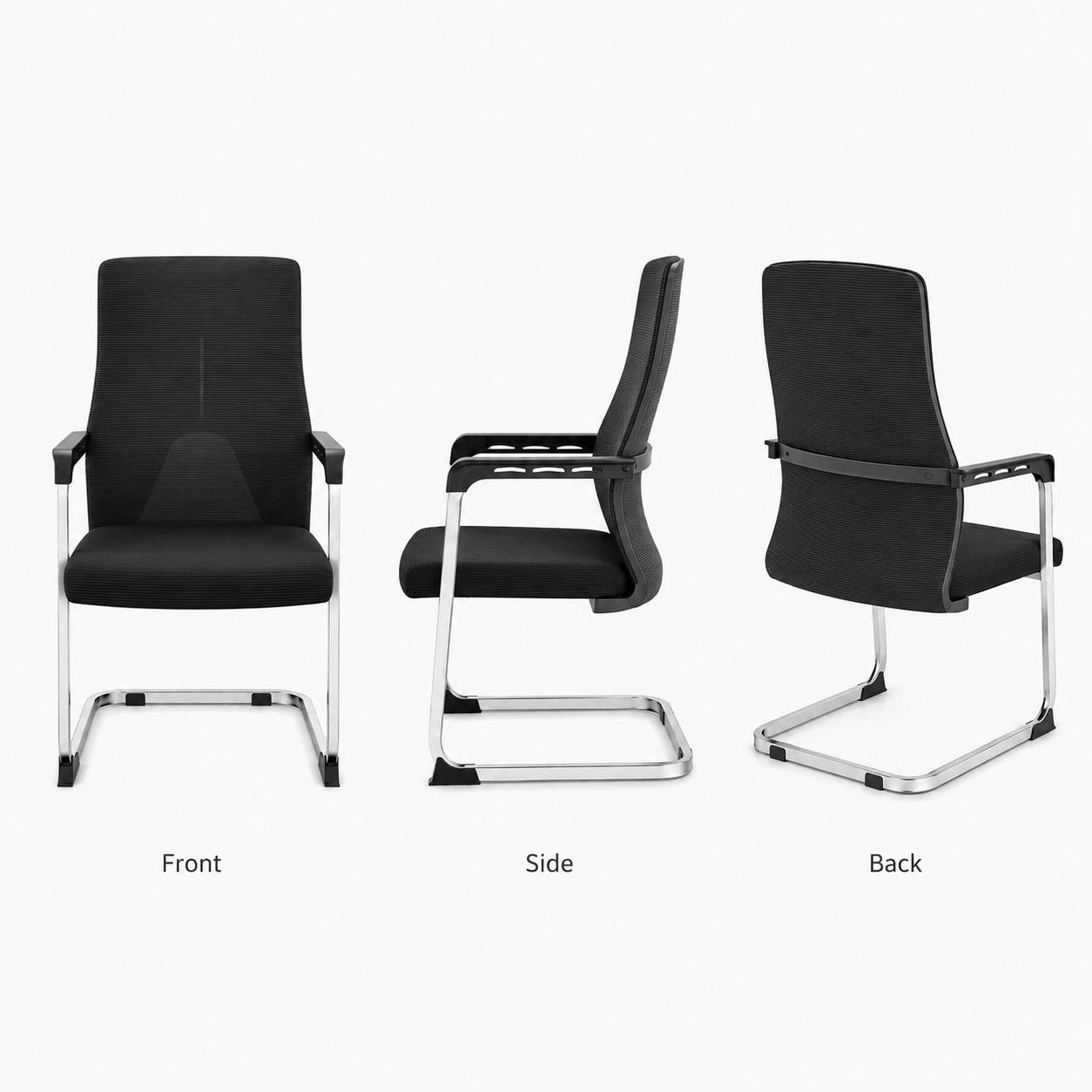 Ergonomic Mesh Office Chair - High Back Executive Desk Chair with Lumbar Support, Padded Sponge Cushion & Chrome Cantilever Base for Conference Room