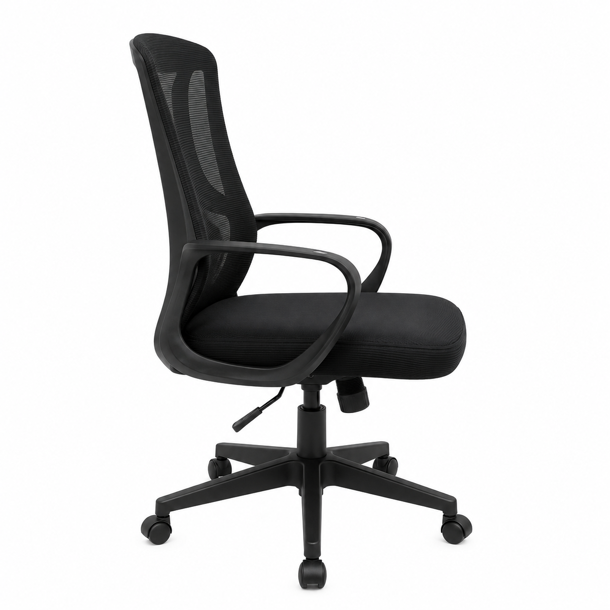 Ergonomic Mesh Office Chair Mid-Back Desk Task Chair with Built-In Lumbar Support, Comfort Padded Seat, 360° Swivel Workstation for Home Office & Study