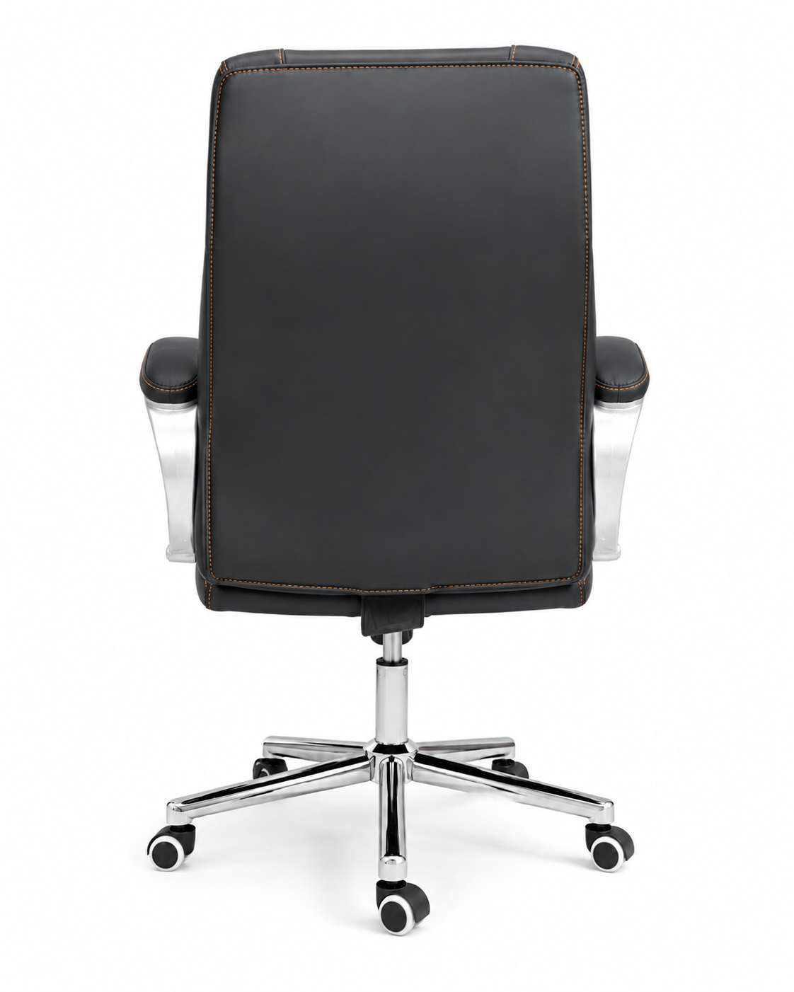 Luxury High-Back Executive Office Chair – Ergonomic PU Leather Desk Chair with Contrast Stitching, Comfortable Padded Armrests & Chrome Swivel Base for Boss, Home Office