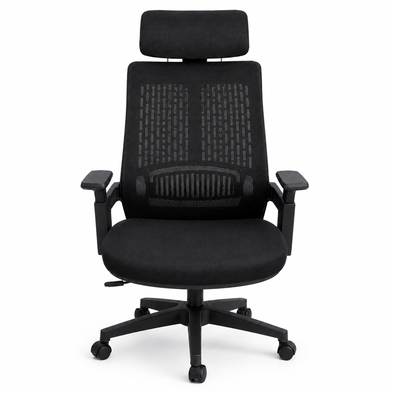 Ergonomic Mesh Office Desk Chair with Adjustable Headrest – High-Back Computer Swivel Chair, Built-in Lumbar Support & Cushioned Seat for Home Office, Executive Work