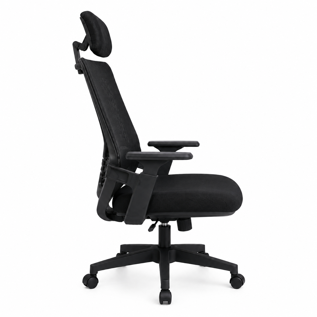 Ergonomic Mesh Office Desk Chair with Adjustable Headrest – High-Back Computer Swivel Chair, Built-in Lumbar Support & Cushioned Seat for Home Office, Executive Work