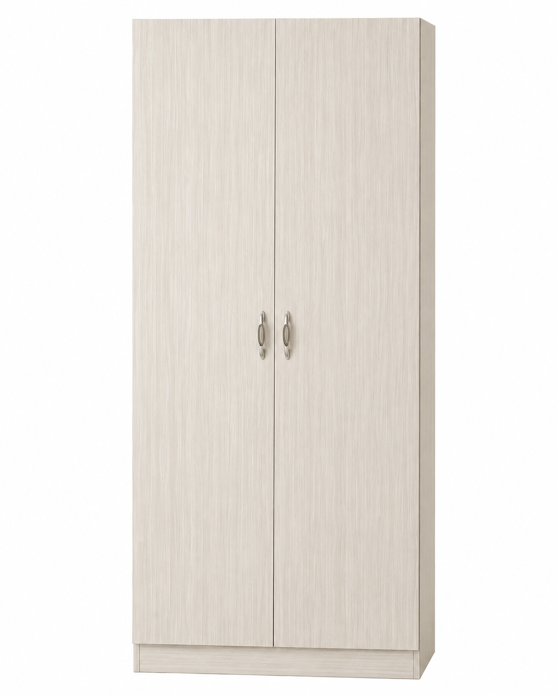 Modern 2-Door Wooden Wardrobe Storage Cabinet with Hanging Rail & Shelves - Space-Saving Bedroom Armoire (75x45x180cm)