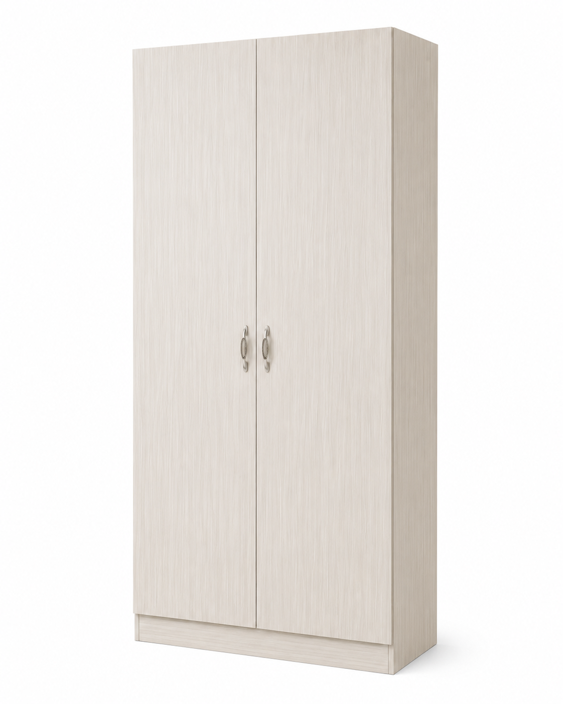 Modern 2-Door Wooden Wardrobe Storage Cabinet with Hanging Rail & Shelves - Space-Saving Bedroom Armoire (75x45x180cm)